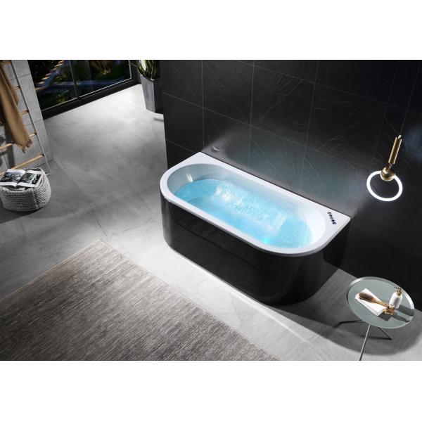 Single Bathtub With Double Waterfall One Piece Led Strip