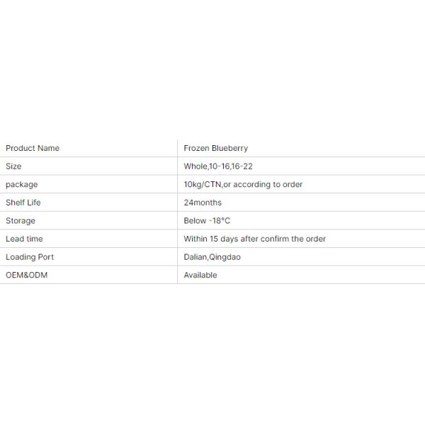 IQF Sweet Whole Blueberries Frozen Blueberries