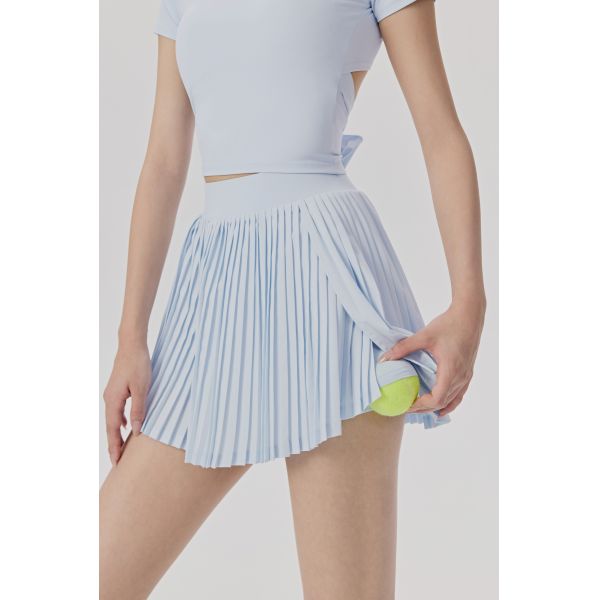 Lightweight Lavender Pleated Active Skort with Built-in Shorts for Tennis and Running