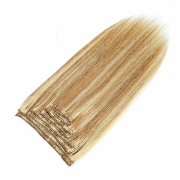 Superior Hair 20inch Light Color Remy Human Hair Clip Ins Extensions Vendor Dyeable