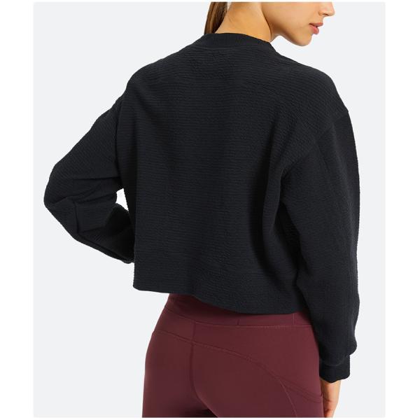 Свободная йога дам покрывает случайный свитер пуловера краткости хлопка хода фитнеса