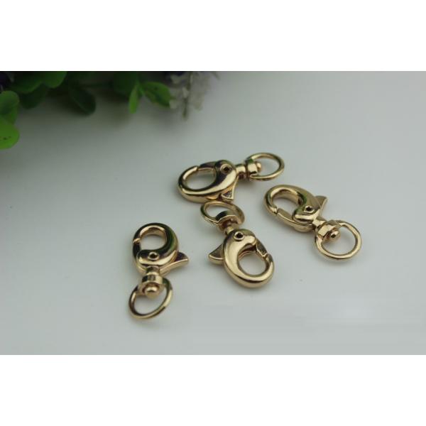 Round shape bottom zinc alloy light gold metal lobster claw snap hook for handbag