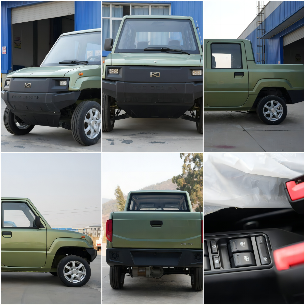 4-местный 2-рядный электрический пикап KUNKE Passenger Ev Pickup