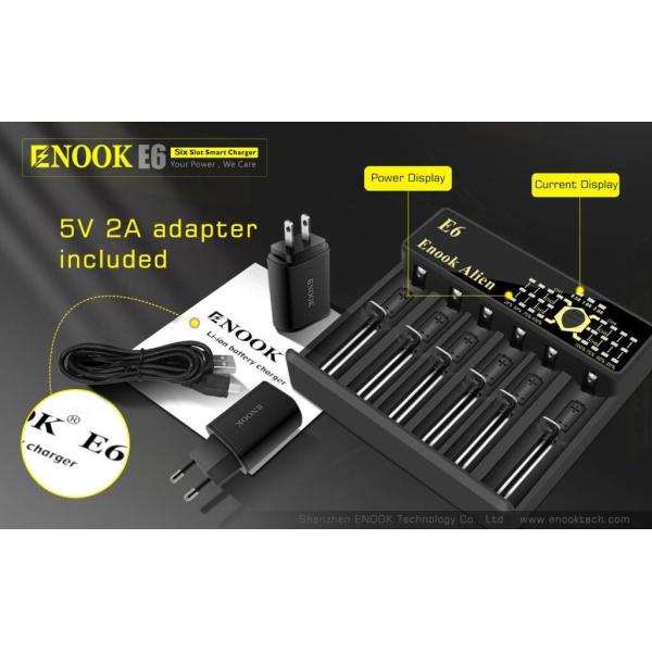 6 Slot 2A FAST Battery Charger 18650 / 26650 / 18350 / 18490 / 18500 Battery Charger
