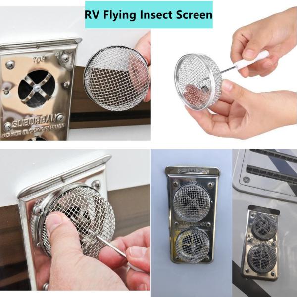 2.8 Inch Stainless Steel Mesh Flying Insect Screen For RV Furnace Vent Cover