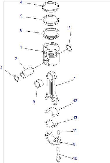6151-31-2171 6151-31-2112 S6D125-1 Piston Set For Komatsu Engine Parts