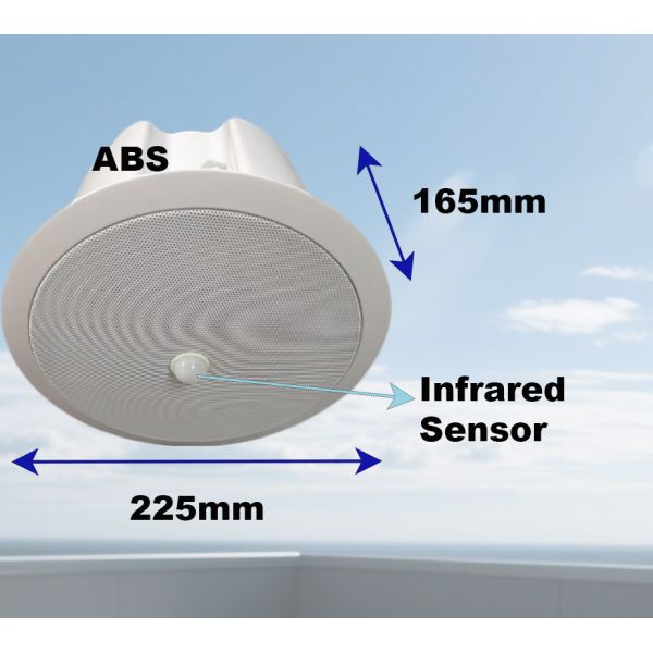 CIR-304C 20W 4-inch OEM ODM Ceiling Speaker ABS Coaxial Ceiling Speaker with Infrared Sensor