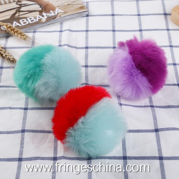 Wholesale Colorful Fake Rabbit Fur DIY Multicolored Pom Pom Ball For Handbag Costume Christmas Decoration