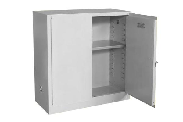 White Flammable Goods Storage Cabinet With Adjustable Laminate Inside