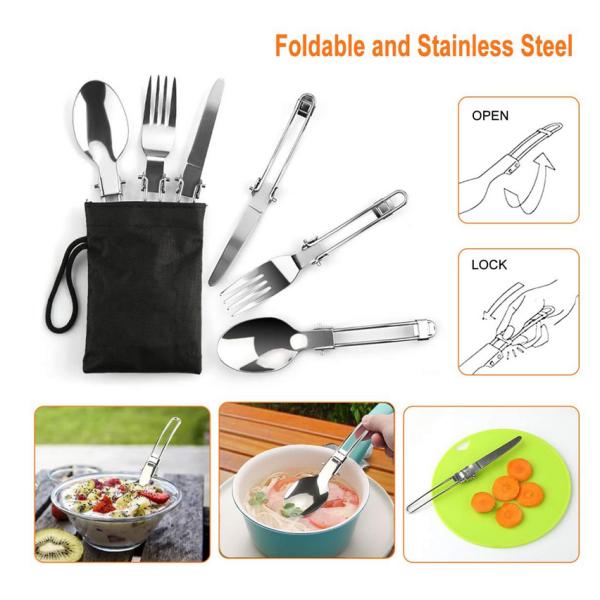 Не Cookware ручки на открытом воздухе установил с чашками нержавеющей стали чайника лотка бака