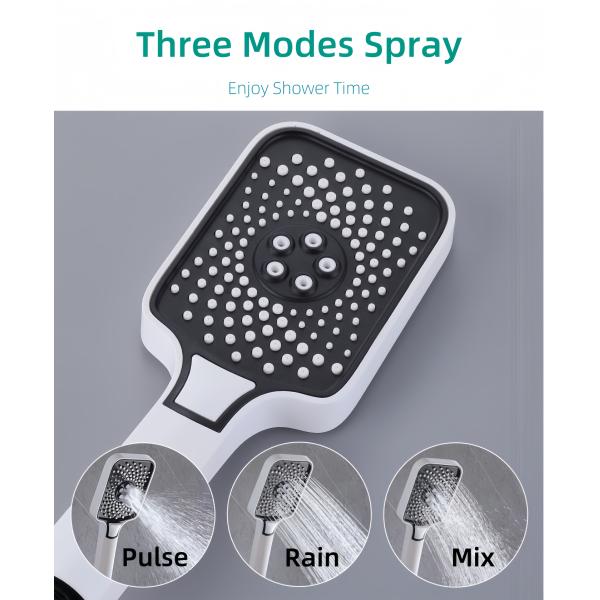 Chrome Concealed Valve Showers Digital Display Two Outlets Multi Modes Spray Brass Body