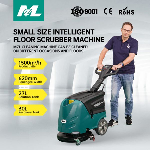 Industrial Commercial Battery Operated Walk Behind Floor Scrubber Compact Design