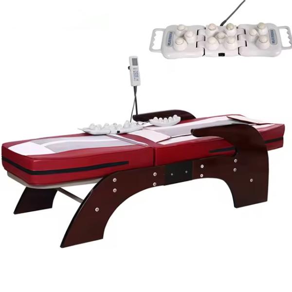 Soins de la colonne vertébrale Massage par rouleaux de pierre de jade Thérapie Lit Spa Corps Lit de massage thermique en jade Lit de massage infrarouge