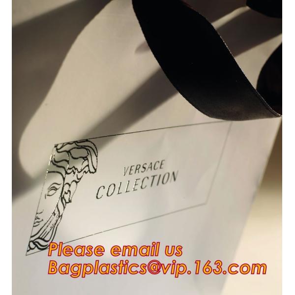 Luxury reusable sturdy screen printing carrier paper bag for shopping,luxury carrier paper bag with plastic handle & riv