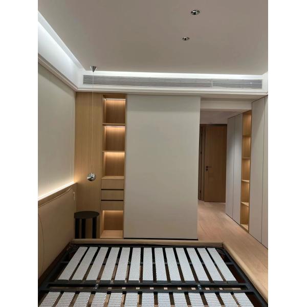 Modern Walnut Hotel Room Wardrobe With Dresser All In One