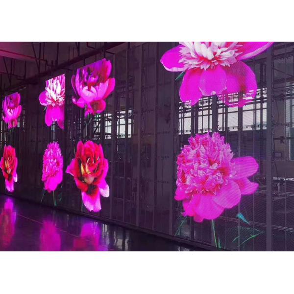 4200cd Translucent LED Screen , P10.42mm Advertising Led Glass Display