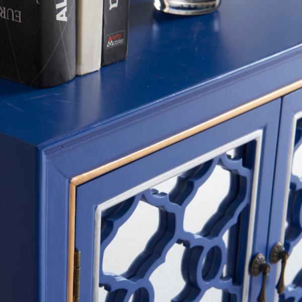 Hand Painting E1 MDF 3mm Mirror 150cm Width Solid Wood Cabinets