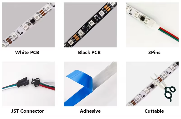 DC12V RGBW 2700-6500K Programmable Led Light Strips SMD5050 High Lumen