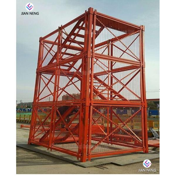 3m* 2m * 2m Steel Safety Construction Cage , Scaffolding Step Ladder Cage With Safey Wire Guard