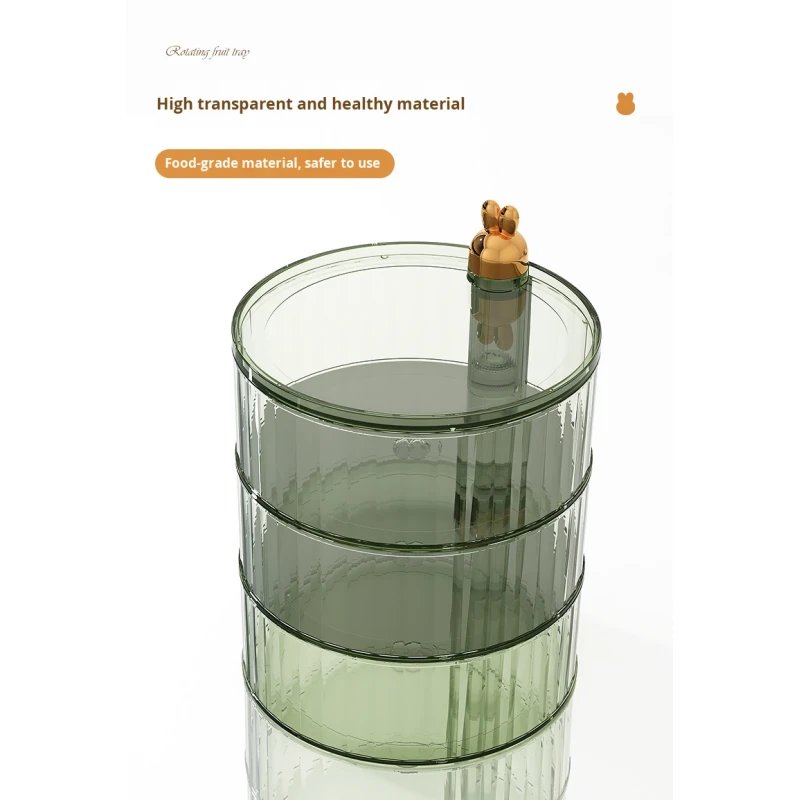 Multi-Layer Rotating Compartmentalized Modern Sustainable Round Jewelry Box Creative Plastic Food Container