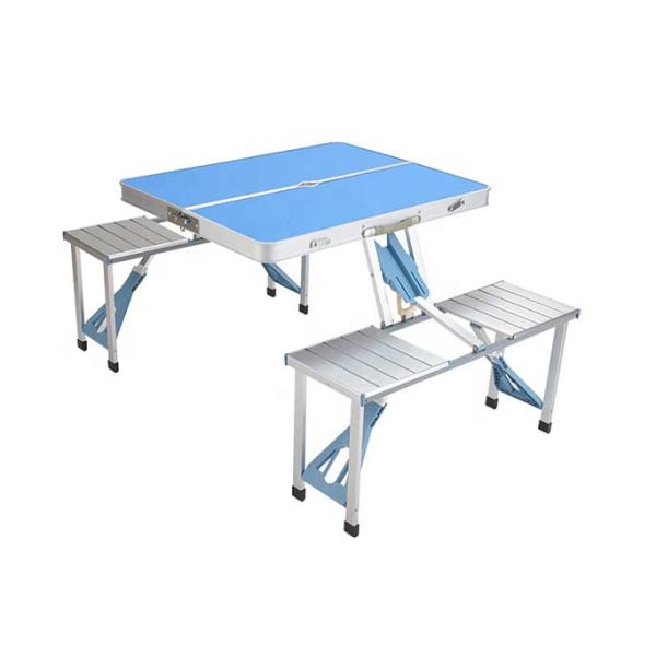 Anti UV Aluminum Foldable Outdoor Table With Stool 300lbs Concentrated Load