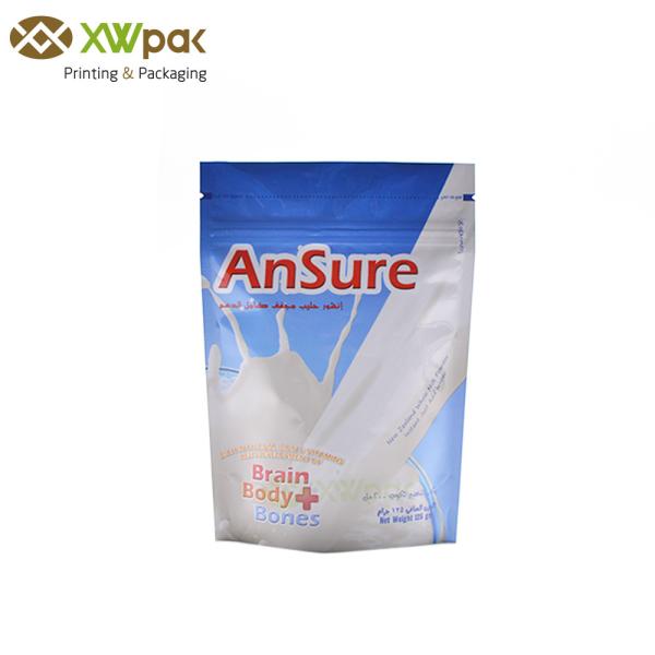 Customized Food Packaging Stand Up Pouches Resealable Zipper For Protein Powder