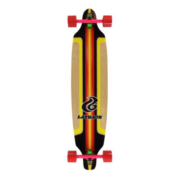 Layback Longboards Finish Line Red Longboard Complete Skateboard - 9.12 x 39
