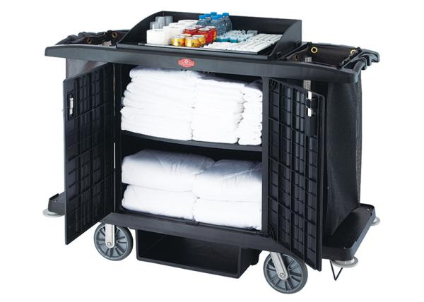 Os equipamentos do serviço de sala/sala de hotel pretos/cinzentos fornecem o carro do transporte de 2 prateleiras