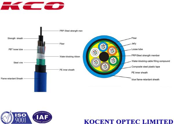 96 Core Fiber Optic Ethernet Cable Water Resistant Stranded Loose Tube