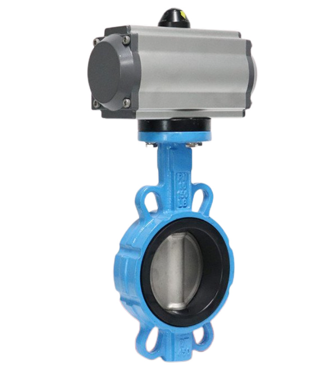 Wafer Type Pneumatic Butterfly Valve DN50-DN400 EPDM Soft Seal Ductile Iron Automatic Water Treatment Butterfly Valve