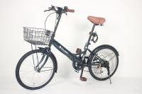 Bicicleta plegable de carretera con silla de cuero cómoda y 6 marchas de velocidad