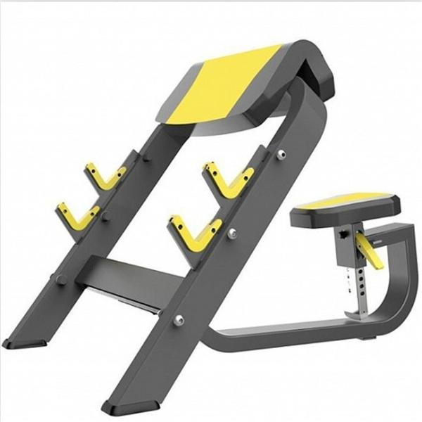 Freeman Commercial Gym Fitness Equipment Strong Steel Plate Bench Press Seated Preacher Curl Rack Fitness Exerciser Weight Bench