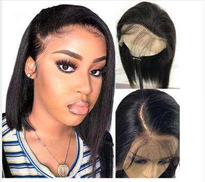 Perucas completas retas do cabelo humano do laço de um Glueless de 10 polegadas com o cabelo do bebê curto