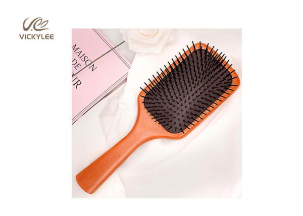 Oval Shape Wooden Handle 3 Inch Paddle Brush For Curly Hair