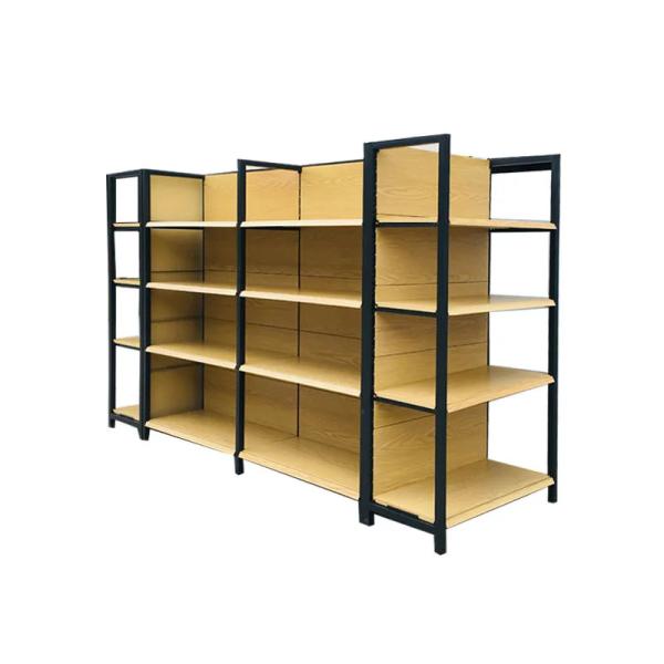 Customized Color Supermarket Display Racks Metal Heavy Duty 4 Post Shelves