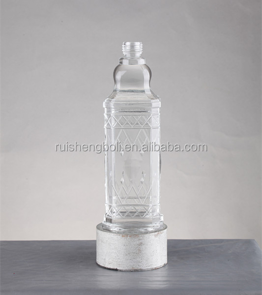 Screen Printing Glass Cap Sealing Type Vodka Bottles for Spirits from OEM
