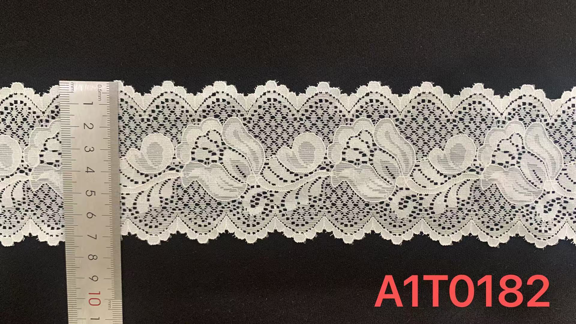 7cm Soft Elastic Hollow Floral Nylon Lace Trim with Double Scalloped Edge for Lingerie & Women's Dresses