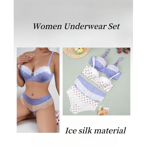 Women Lingerie Set Printed Flowers S-XL America Size High Quality New Come Lingerie Wholesale Set Matching Set for Women