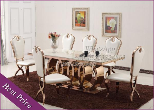 Rose Gold Stainless Steel Dining Table Chairs For Dining Room (YS-2)