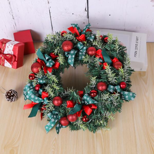 Plush Cloth and Plastic Christmas Pinecone Wreath for Outdoor Christmas Decorations
