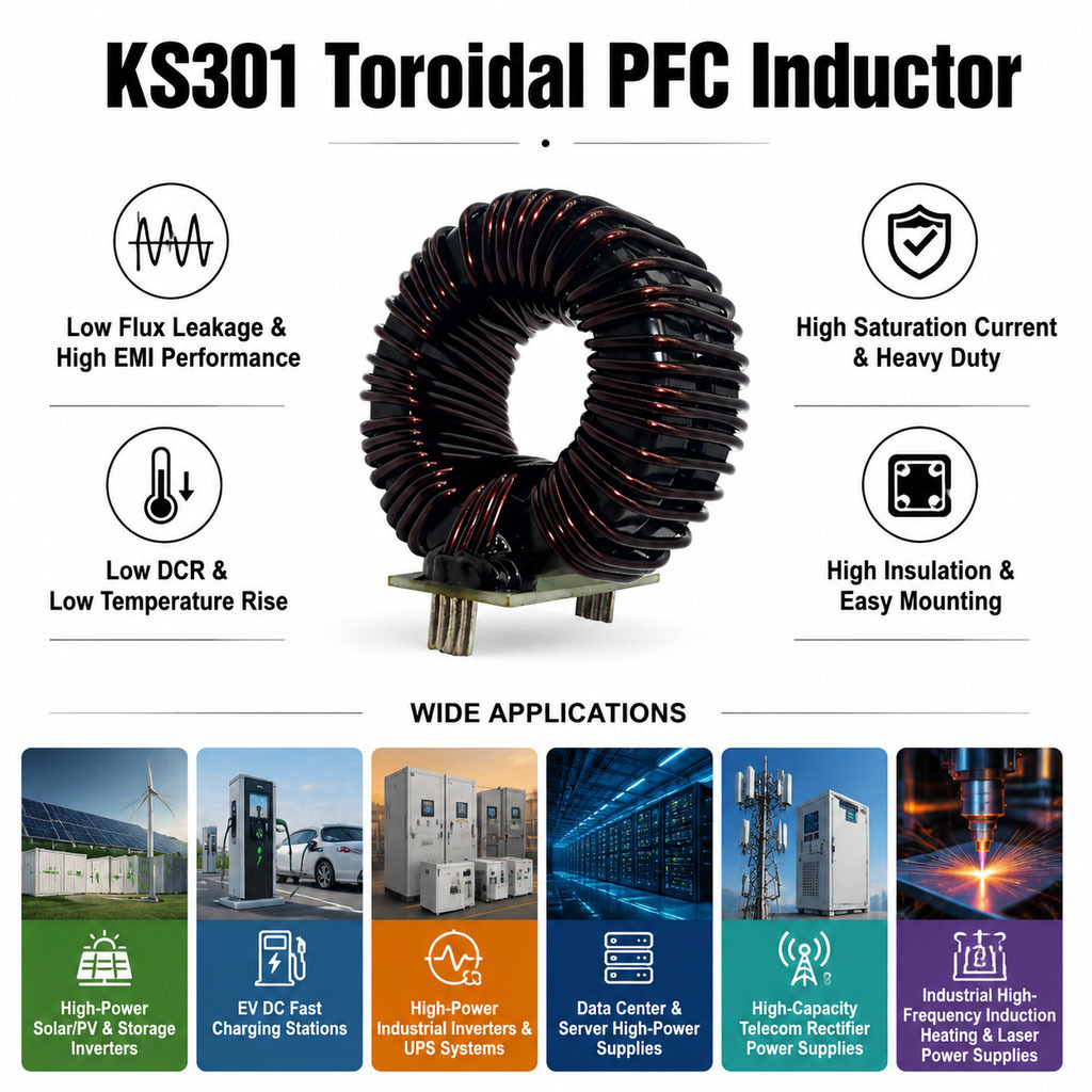 High Power Stable KS301 Toroidal Inductor for Reliable Industrial Energy Storage