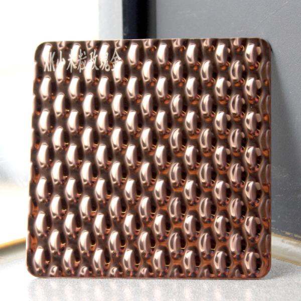 304 316 Decorative Materials Texture Metal sheet PVD Rose Gold Color Embossing 2wl Stainless Steel Sheet