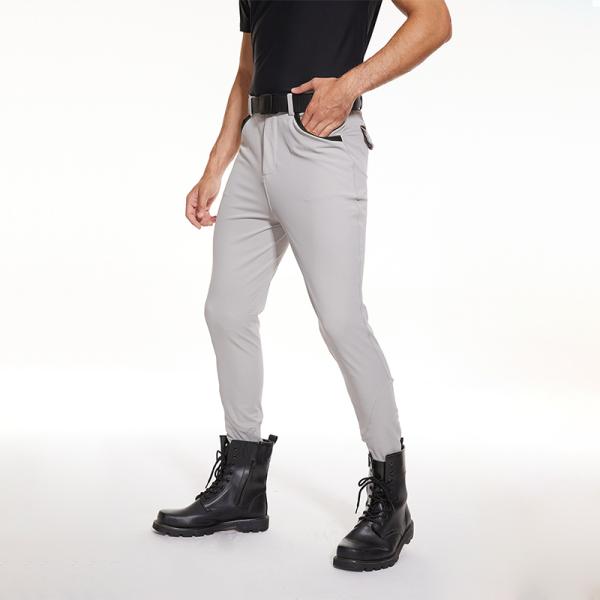 High Elestic Breathable Mens Riding Breeches Grey Knee Silicone Equestrian Pants