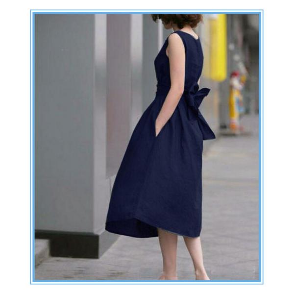 Леди моды без рукава, белая ленточная, хлопковая, длинная платье для плюс-размера.