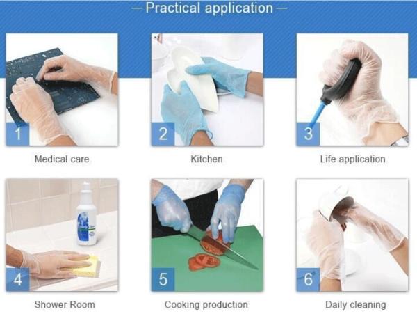 Disposable medical examination powder free vinyl gloves AQL 1.5