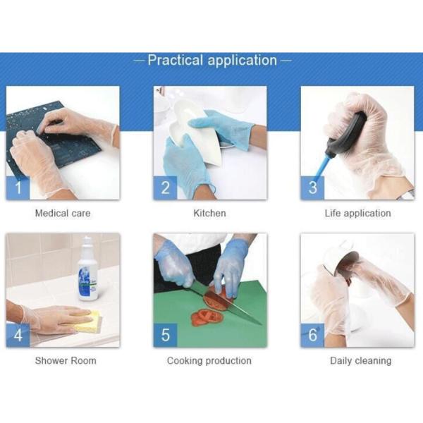 Blue Color Disposable Food Contact Gloves / Restaurant Disposable Food Safe Gloves
