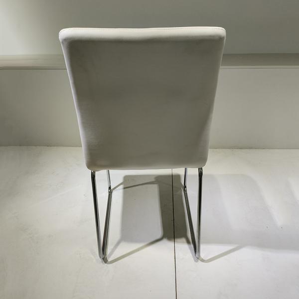 White Hotel Restaurant Leather Chair Electroplated Base Luxury Dining Chair 57*48*91cm