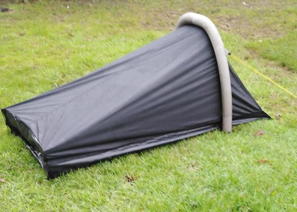Outdoor Camping Equipment 1-Person Waterproof Black PU Coated 190T Polyester Double Layer Inflatable Trekking Tents