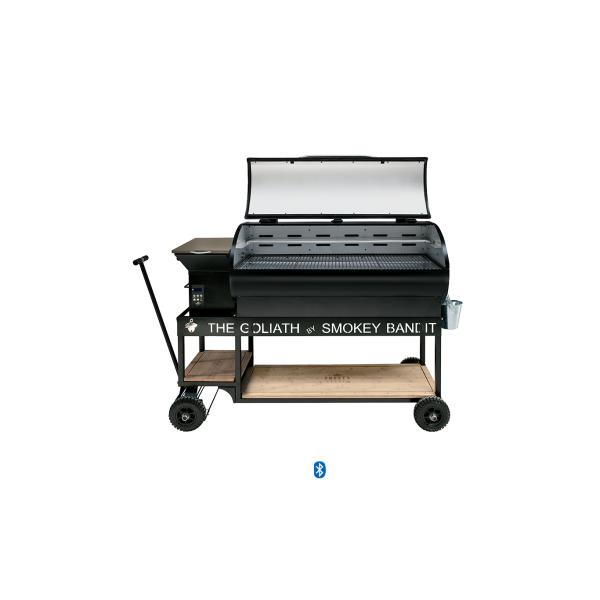 Large Black  Wood Pellet Barbecue Grills Steel Structure Restaurant Outdoor Use
