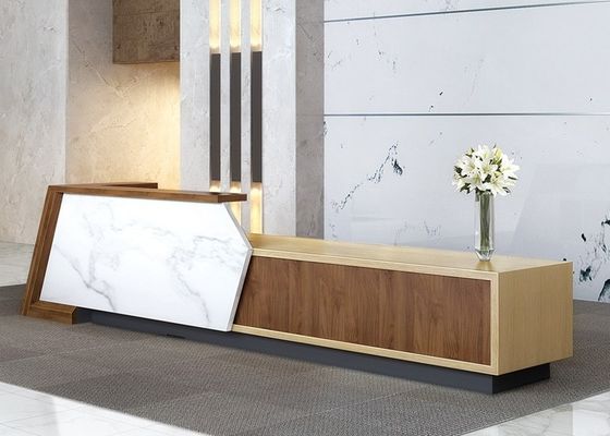 I Key Modern Reception Desk with Geometric Design and Dual Functionality - W4800*D950*H1110(mm)
